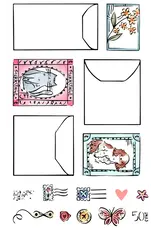 LDRS CREATIVE LDRS CREATIVE ENVELOPE & POSTAGE COLLAGE CLEAR STAMP SET