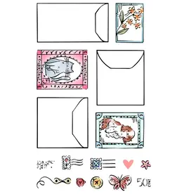 LDRS CREATIVE LDRS CREATIVE ENVELOPE & POSTAGE COLLAGE CLEAR STAMP SET
