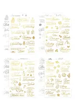 LDRS CREATIVE LDRS CREATIVE GOLD FOIL & SILVER FOIL SENTIMENTAL RUB-ON TRANSFER SHEET BUNDLE 2