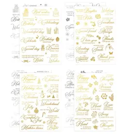 LDRS CREATIVE LDRS CREATIVE GOLD FOIL & SILVER FOIL SENTIMENTAL RUB-ON TRANSFER SHEET BUNDLE 2
