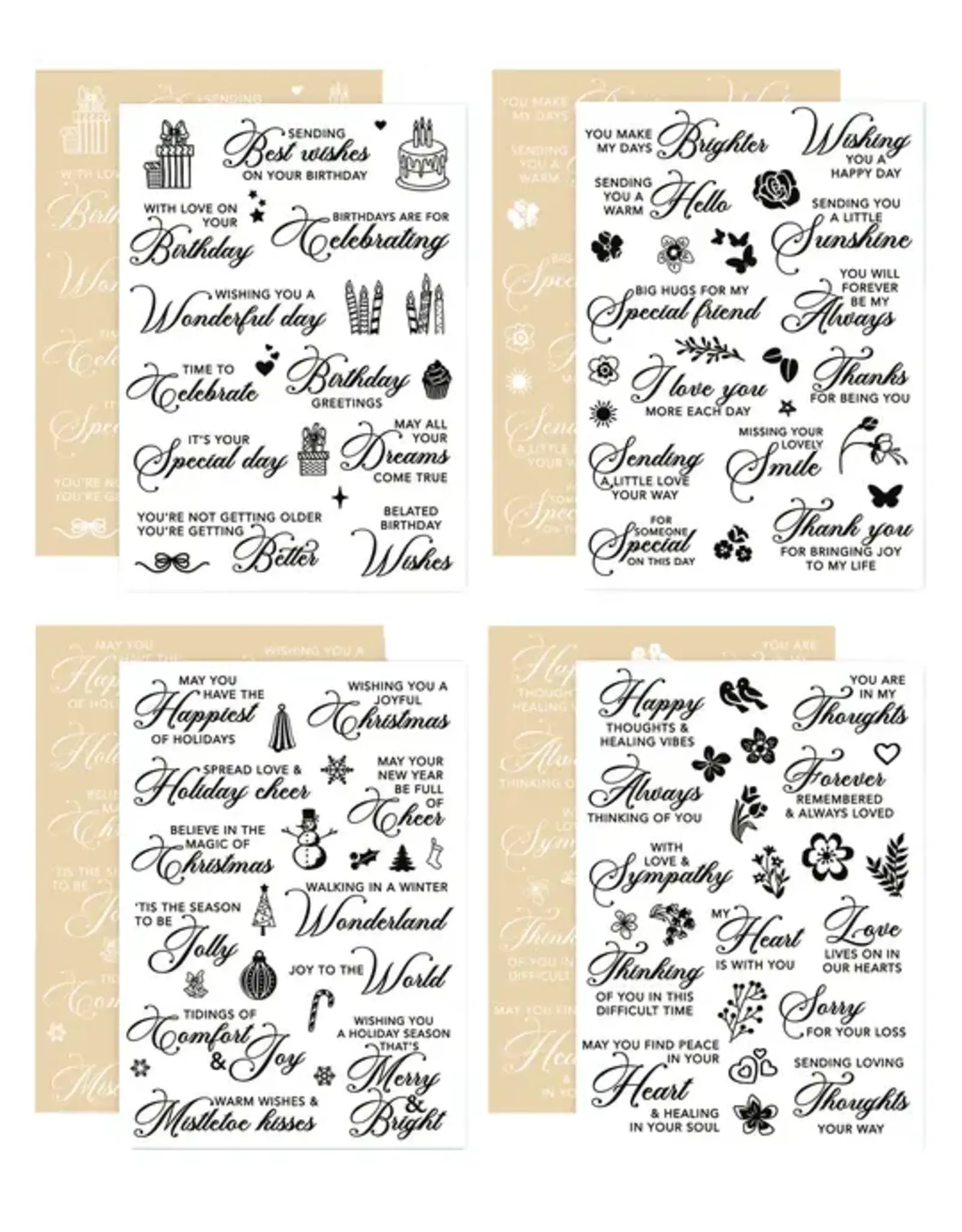 LDRS CREATIVE LDRS CREATIVE BLACK & WHITE SENTIMENTAL RUB-ON TRANSFER SHEET BUNDLE 1