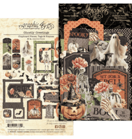 GRAPHIC 45 GRAPHIC 45 GHOSTLY GREETINGS CHIPBOARD TAGS & FRAMES 32/PK