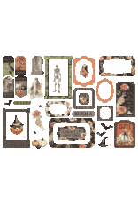 GRAPHIC 45 GRAPHIC 45 GHOSTLY GREETINGS CHIPBOARD TAGS & FRAMES 32/PK