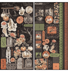 GRAPHIC 45 GRAPHIC 45 GHOSTLY GREETINGS CARDSTOCK STICKER SET