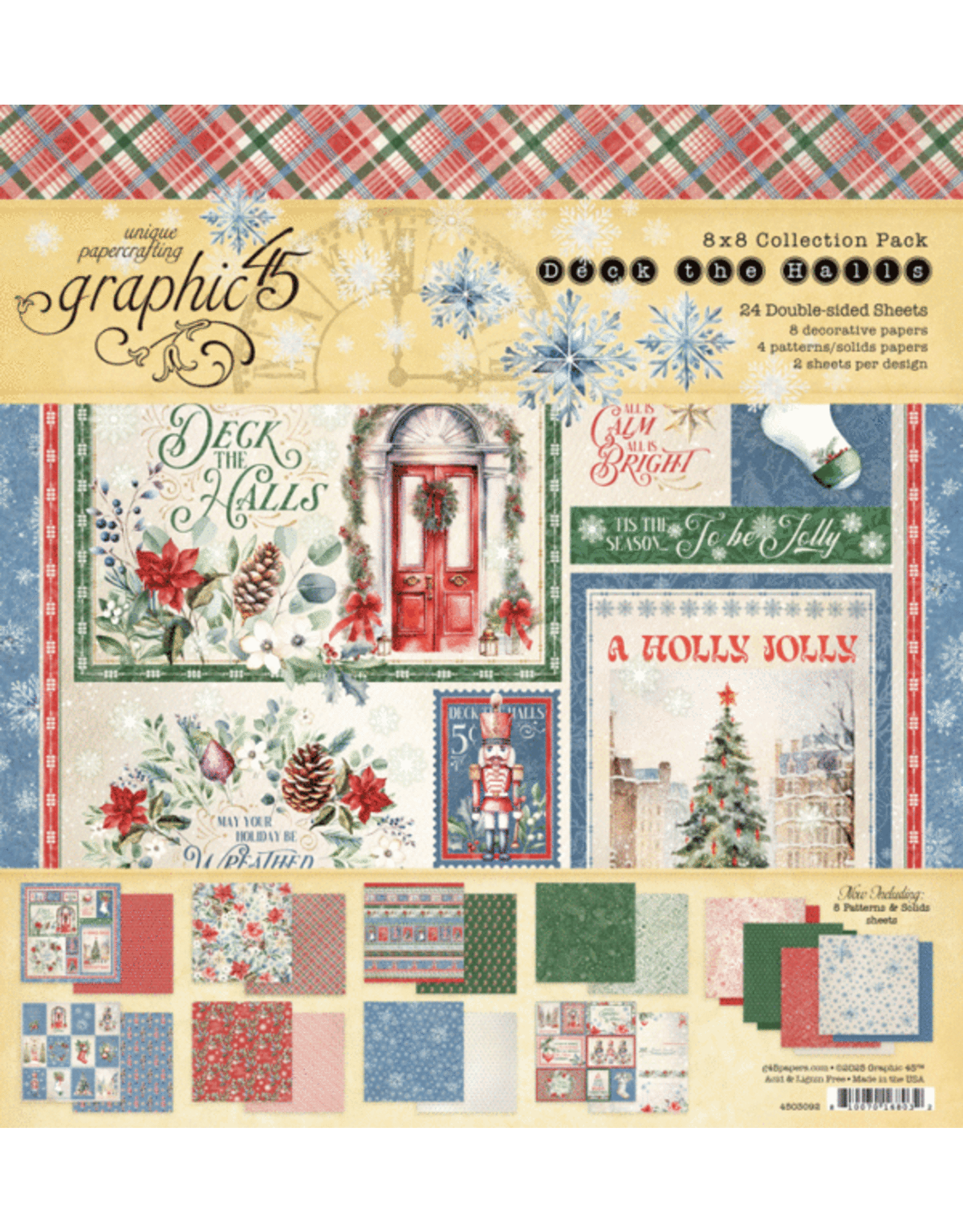 GRAPHIC 45 GRAPHIC 45 DECK THE HALLS 8x8 COLLECTION PACK