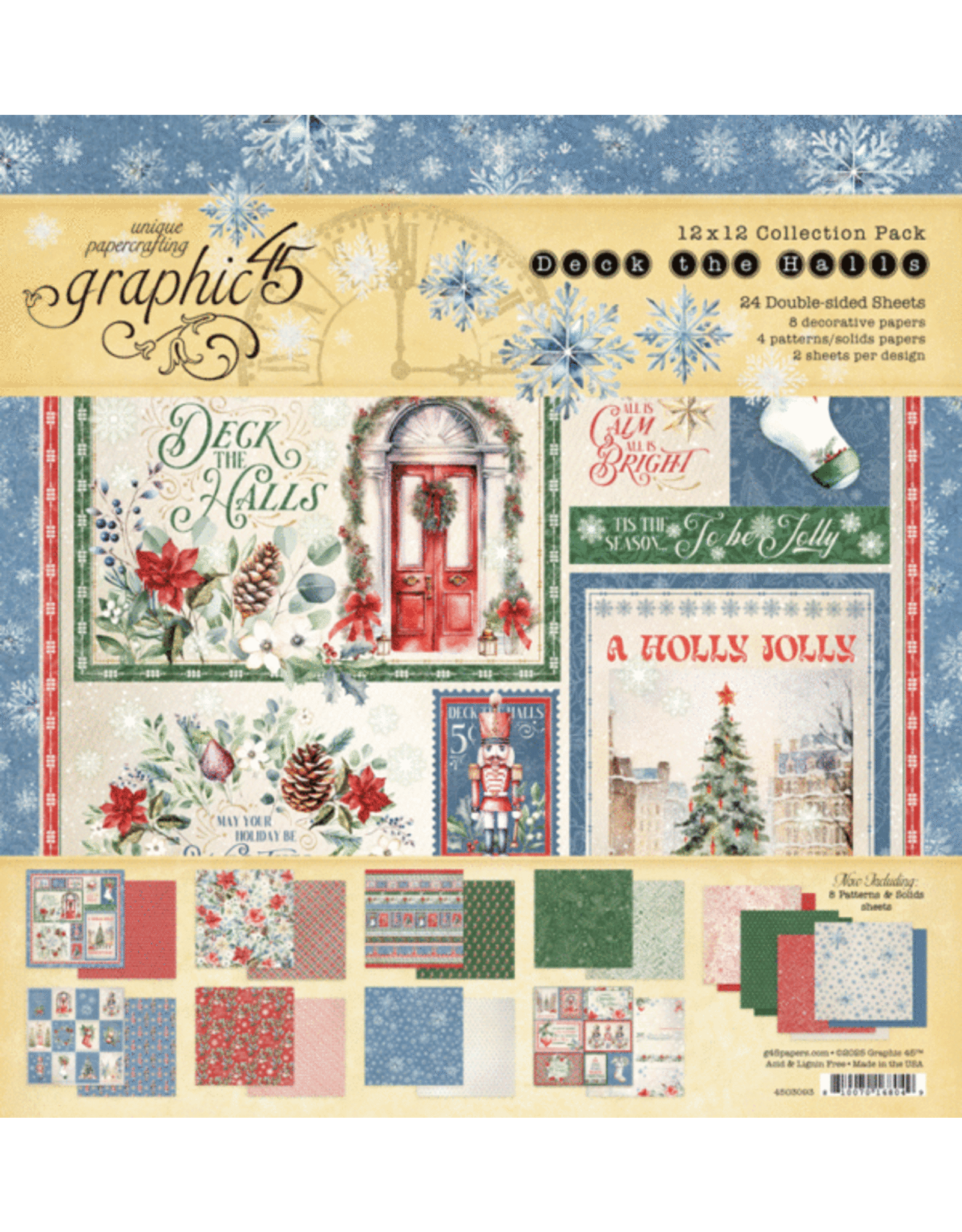 GRAPHIC 45 GRAPHIC 45 DECK THE HALLS 12x12 COLLECTION PACK