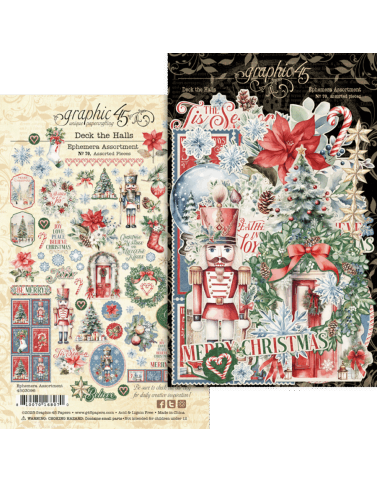 GRAPHIC 45 GRAPHIC 45 DECK THE HALLS EPHEMERA SET