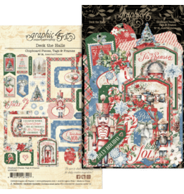 GRAPHIC 45 GRAPHIC 45 DECK THE HALLS CHIPBOARD TAGS & FRAMES 38/PK