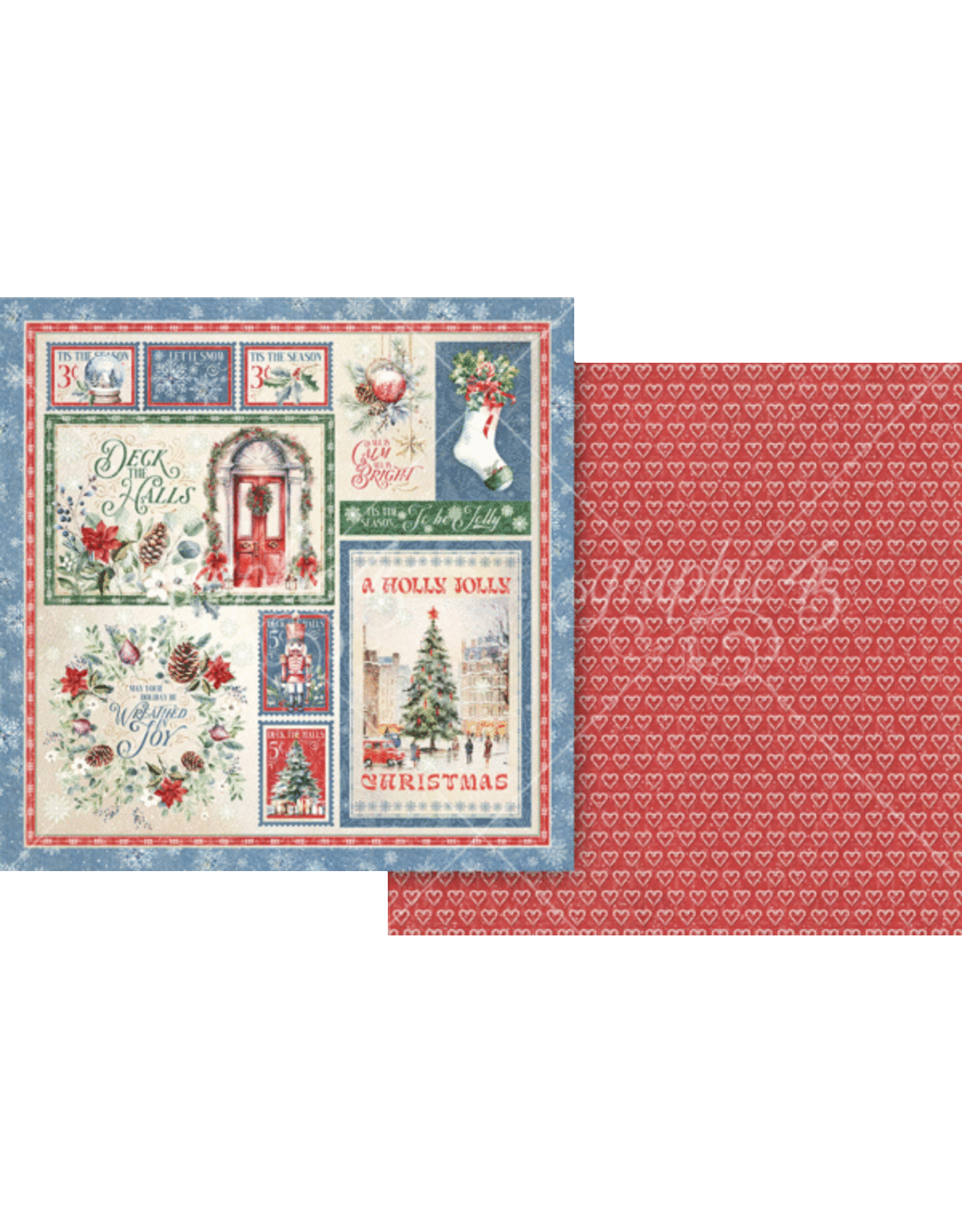 GRAPHIC 45 GRAPHIC 45 DECK THE HALLS 12x12 CARDSTOCK