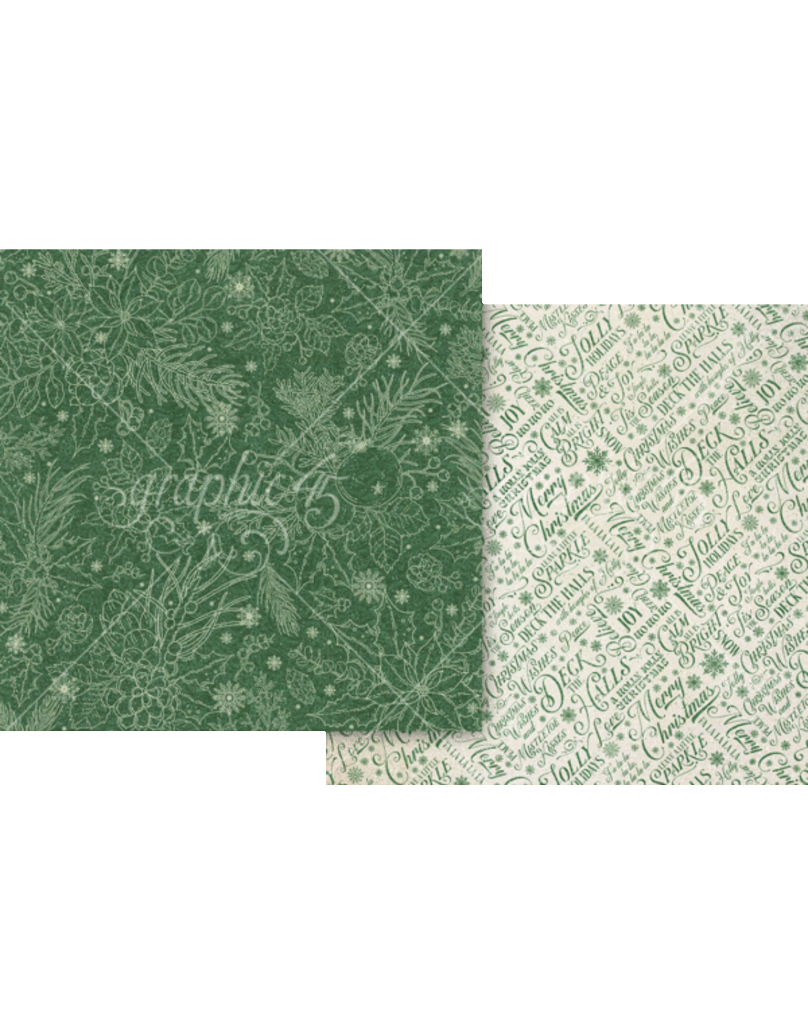 GRAPHIC 45 GRAPHIC 45 DECK THE HALLS BOUGHS OF HOLLY 12x12 CARDSTOCK