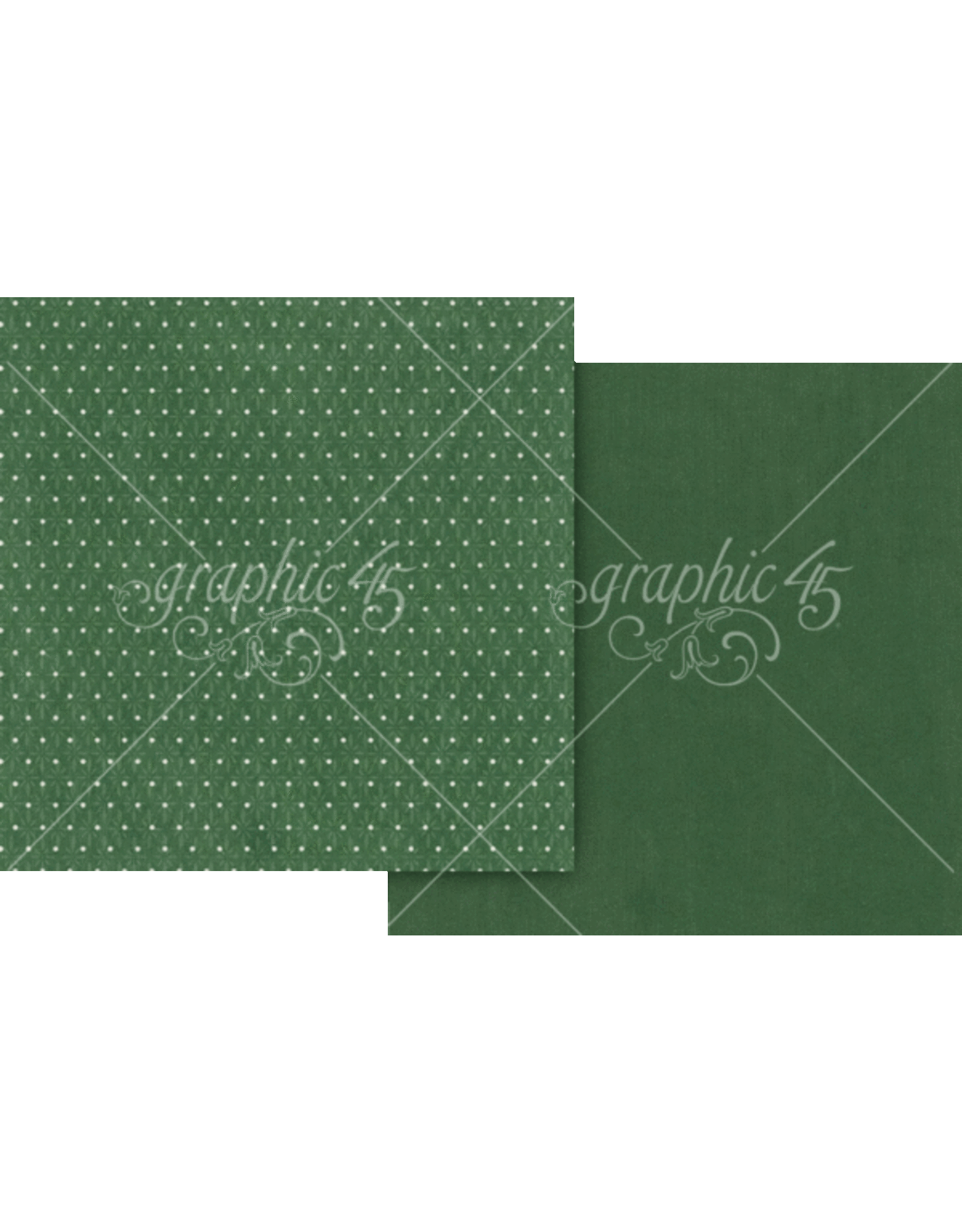 GRAPHIC 45 GRAPHIC 45 DECK THE HALLS HOLLY GREEN 12x12 CARDSTOCK