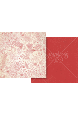 GRAPHIC 45 GRAPHIC 45 DECK THE HALLS POINSETTIA RED PATTERN & SOLID SHEET12x12 CARDSTOCK