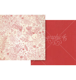 GRAPHIC 45 GRAPHIC 45 DECK THE HALLS POINSETTIA RED PATTERN & SOLID SHEET12x12 CARDSTOCK