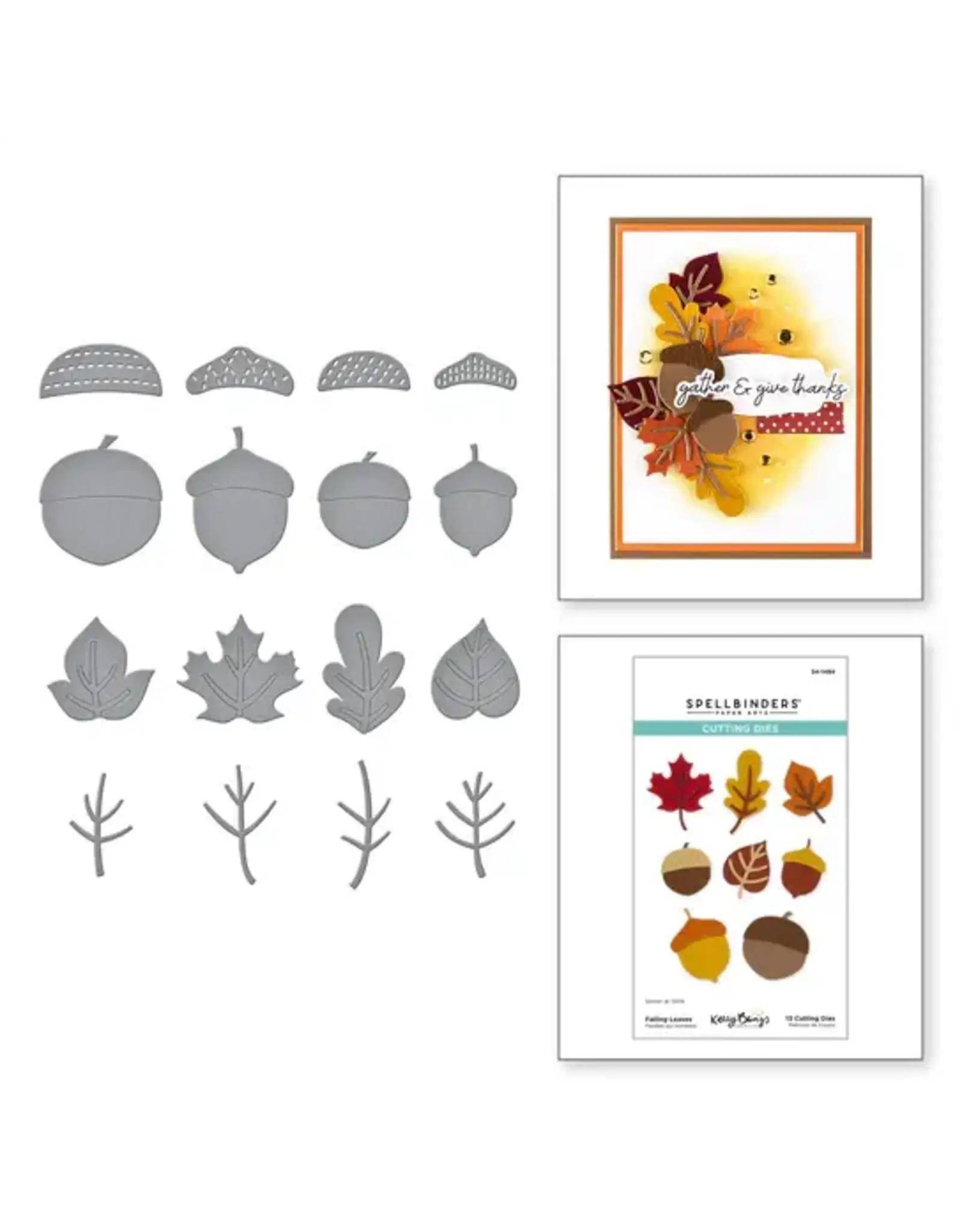 SPELLBINDERS SPELLBINDERS KELLY BANGS AUTUMN ARCHIVES COLLECTION FALLING LEAVES ETCHED DIE SET