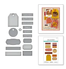 SPELLBINDERS SPELLBINDERS KELLY BANGS AUTUMN ARCHIVES COLLECTION DOCUMENTING LABELS ETCHED DIE SET