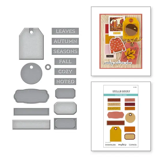 SPELLBINDERS SPELLBINDERS KELLY BANGS AUTUMN ARCHIVES COLLECTION DOCUMENTING LABELS ETCHED DIE SET