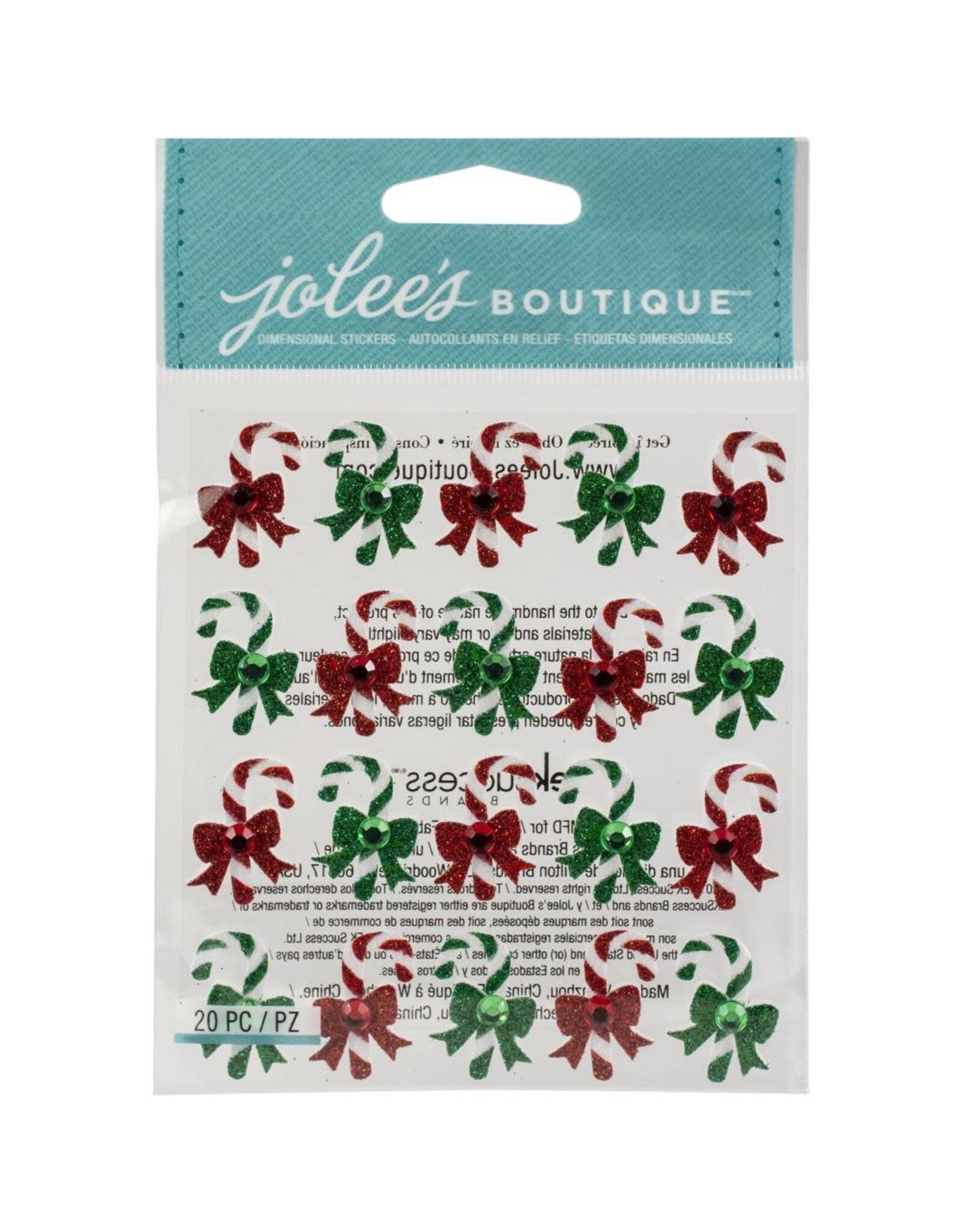 JOLEE’S JOLEE'S BOUTIQUE 3D CANDY CANE REPEATS STICKERS