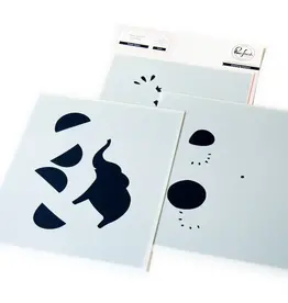 PINKFRESH PINKFRESH STUDIO SWEET SAFARI STENCIL SET 3/PK