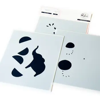 PINKFRESH PINKFRESH STUDIO SWEET SAFARI STENCIL SET 3/PK