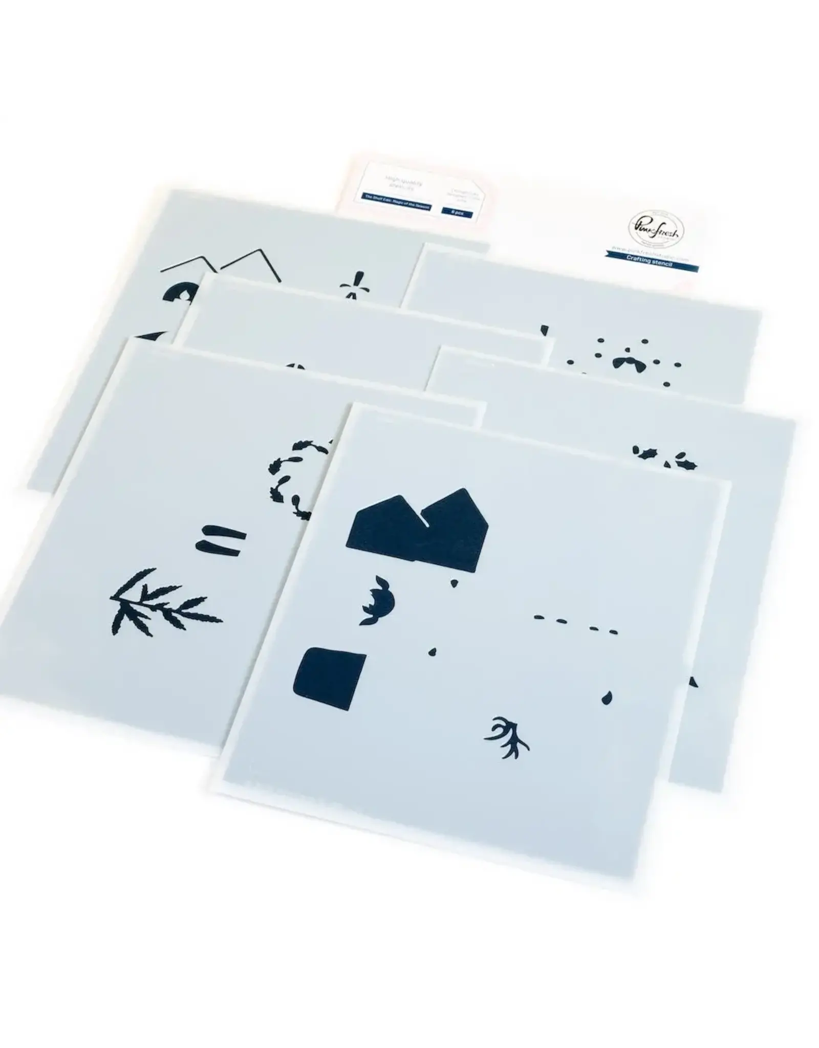 PINKFRESH PINKFRESH STUDIO THE SHELF EDIT: MAGIC OF THE SEASON STENCIL SET 6/PK