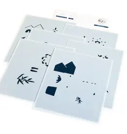 PINKFRESH PINKFRESH STUDIO THE SHELF EDIT: MAGIC OF THE SEASON STENCIL SET 6/PK