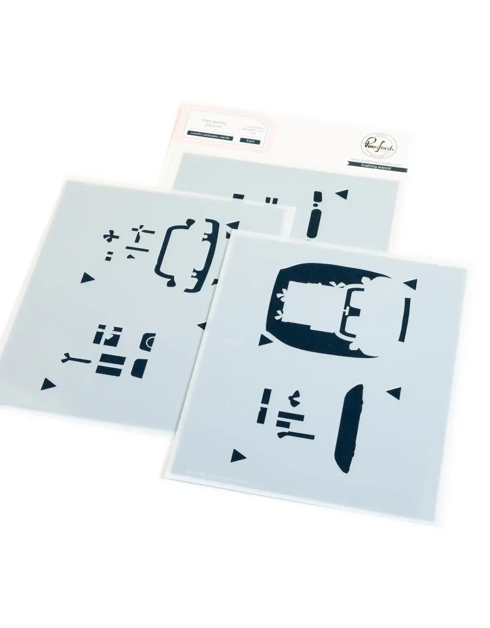 PINKFRESH PINKFRESH STUDIO LANTERN LANDSCAPES: JOYRIDE STENCIL SET 3/PK