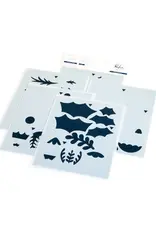 PINKFRESH PINKFRESH STUDIO TIMELESS TIDINGS STENCIL SET 5/PK