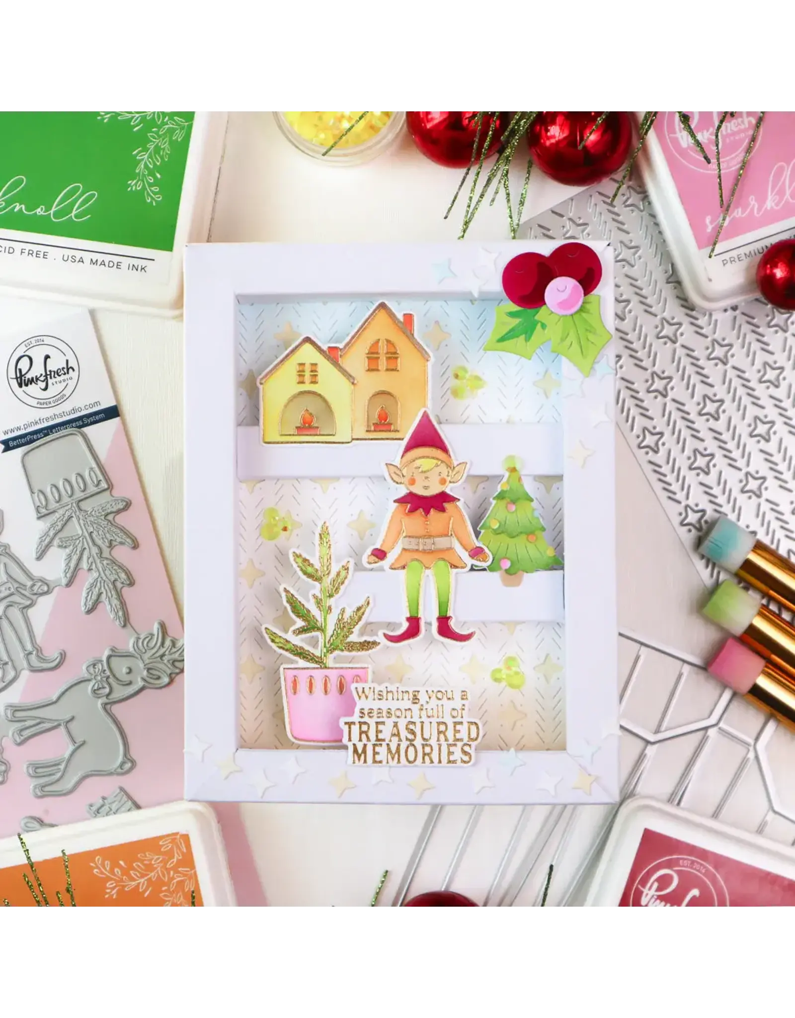 PINKFRESH PINKFRESH STUDIO TIMELESS TIDINGS STENCIL SET 5/PK