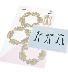 PINKFRESH PINKFRESH STUDIO TIED WITH CHEER DIE & STENCIL BUNDLE