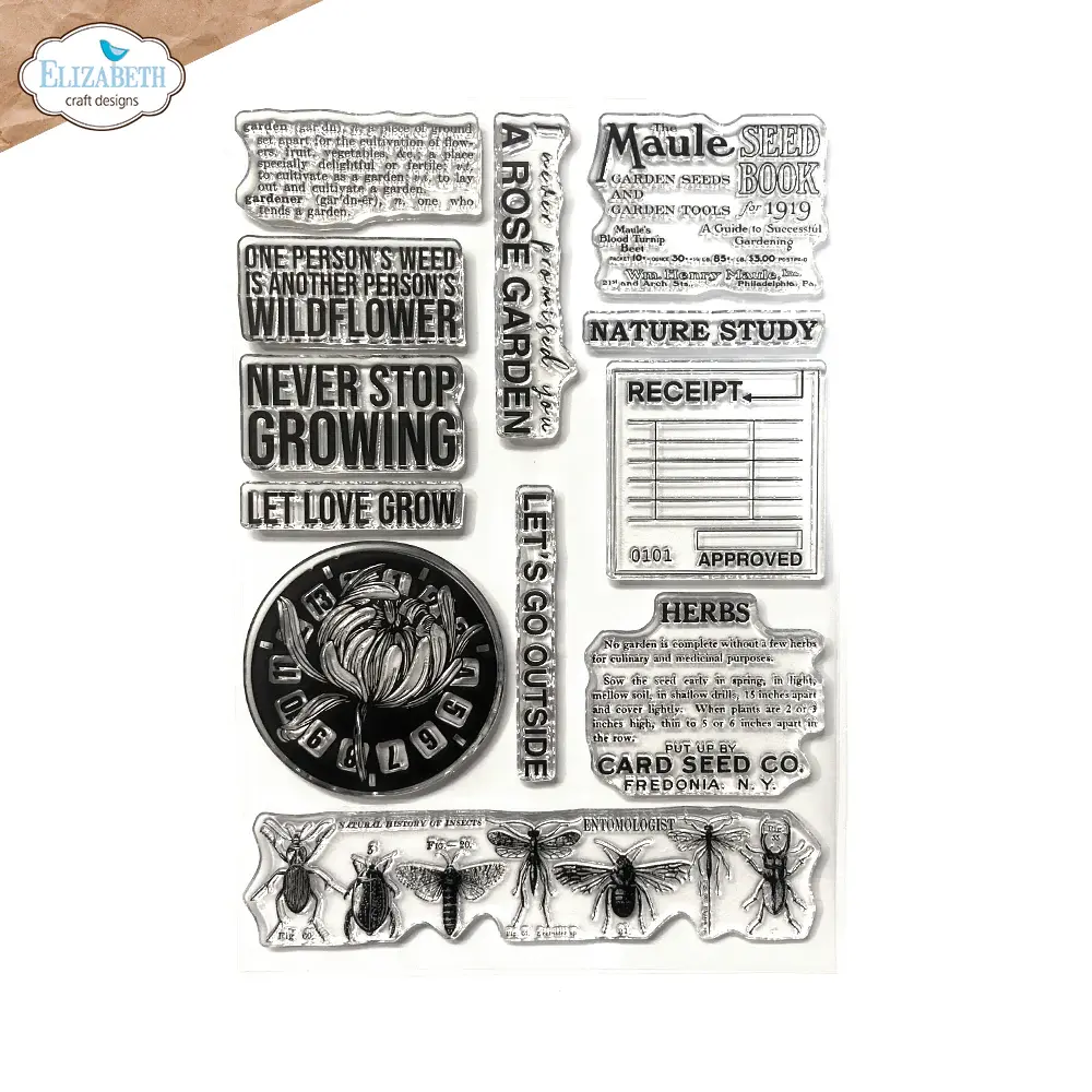 ELIZABETH CRAFT DESIGNS ELIZABETH CRAFT DESIGNS PLANNER ESSENTIALS WILDFLOWER CLEAR STAMP SET