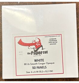 PAPER CUT THE PAPER CUT 80 LB WHITE COUGAR OPAQUE 6x6 PANELS 50/PK