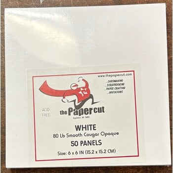 PAPER CUT THE PAPER CUT 80 LB WHITE COUGAR OPAQUE 6x6 PANELS 50/PK