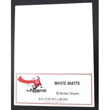 PAPER CUT THE PAPER CUT WHITE MATTE 8.5x11 STICKER PAPER 10/PK