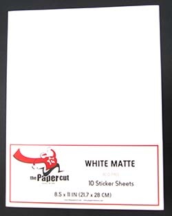PAPER CUT THE PAPER CUT WHITE MATTE 8.5x11 STICKER PAPER 10/PK