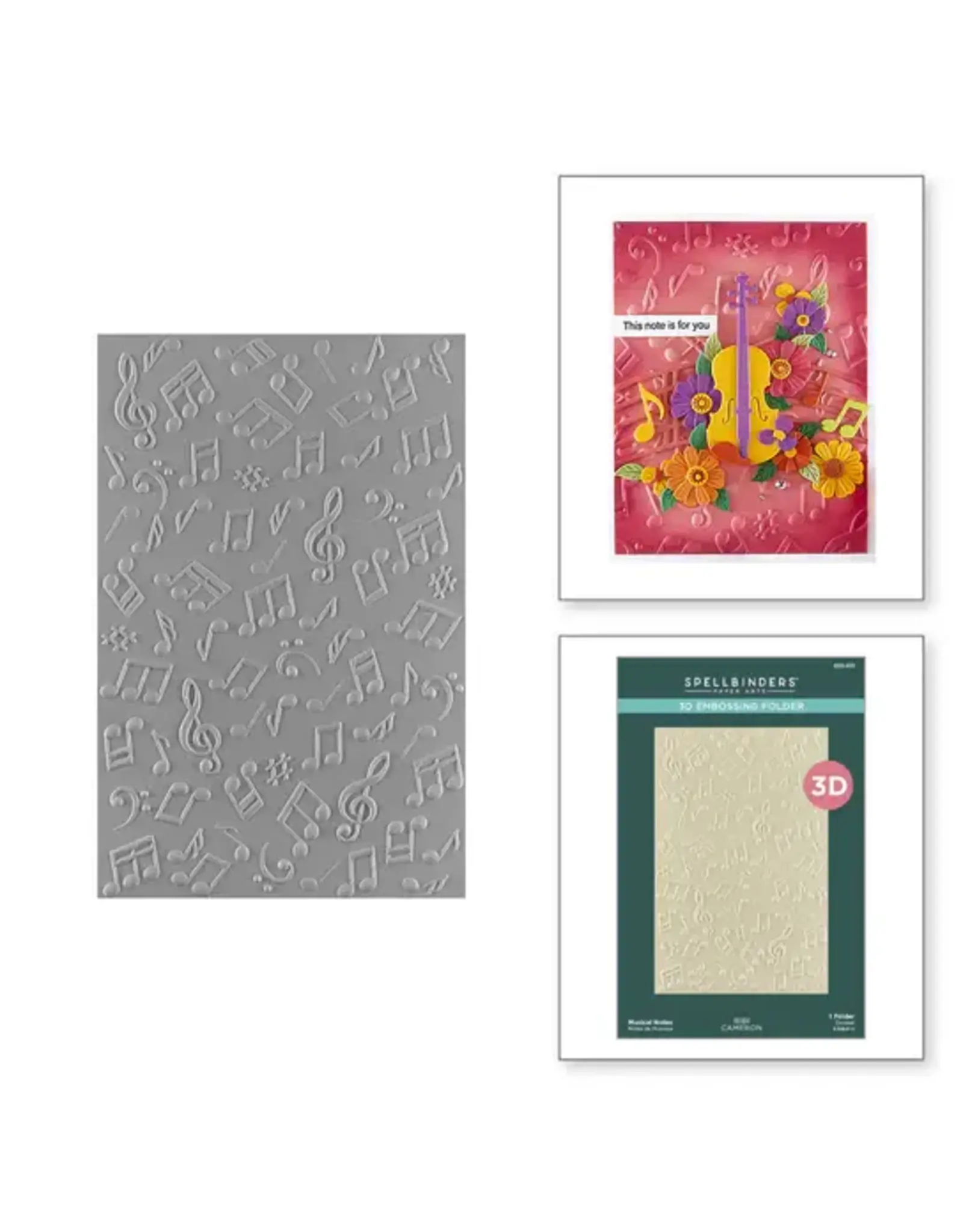 SPELLBINDERS SPELLBINDERS BIBI CAMERON BIBI'S MUSICAL NOTES COLLECTION MUSICAL NOTES 3D EMBOSSING FOLDER
