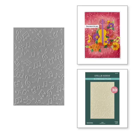 SPELLBINDERS SPELLBINDERS BIBI CAMERON BIBI'S MUSICAL NOTES COLLECTION MUSICAL NOTES 3D EMBOSSING FOLDER