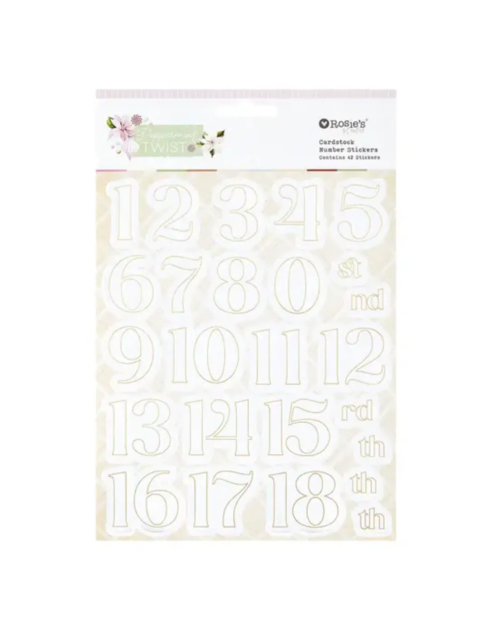 SPELLBINDERS SPELLBINDERS ROSIE'S STUDIO PEPPERMINT TWIST CARDSTOCK STICKERS