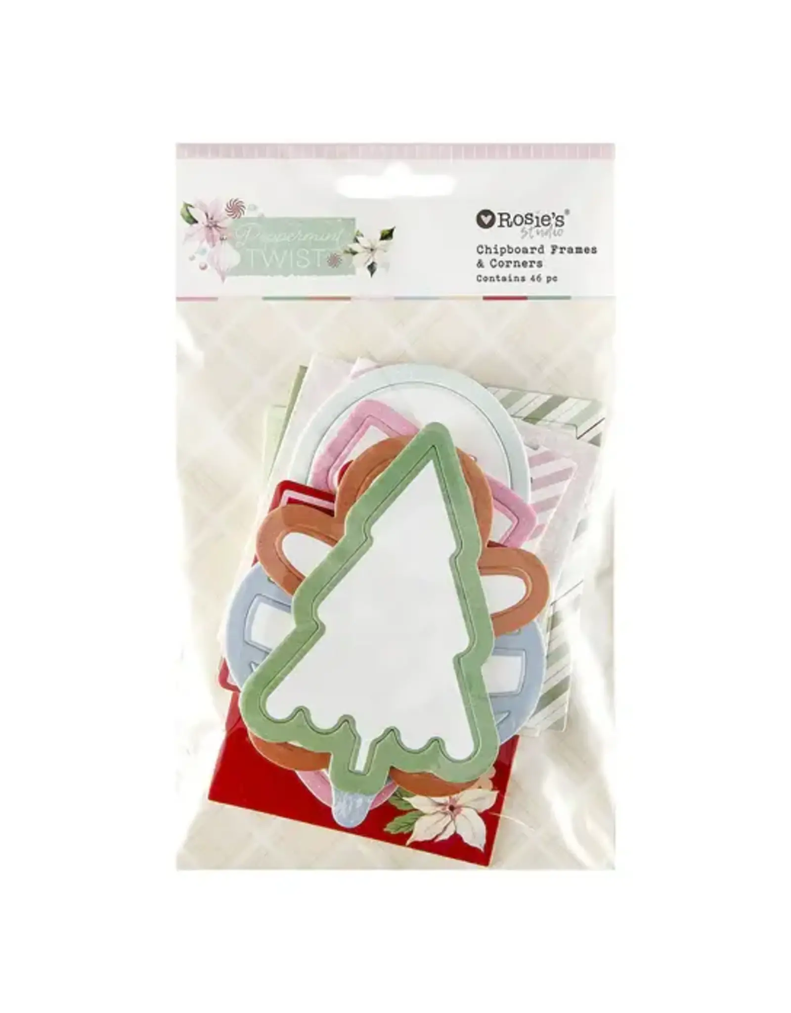 SPELLBINDERS SPELLBINDERS ROSIE'S STUDIO PEPPERMINT TWIST CHIPBOARD FRAMES & CORNERS