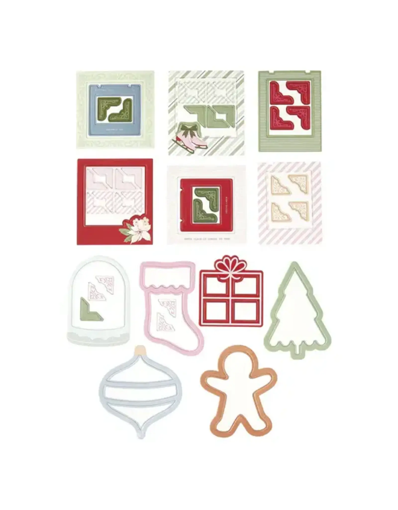 SPELLBINDERS SPELLBINDERS ROSIE'S STUDIO PEPPERMINT TWIST CHIPBOARD FRAMES & CORNERS