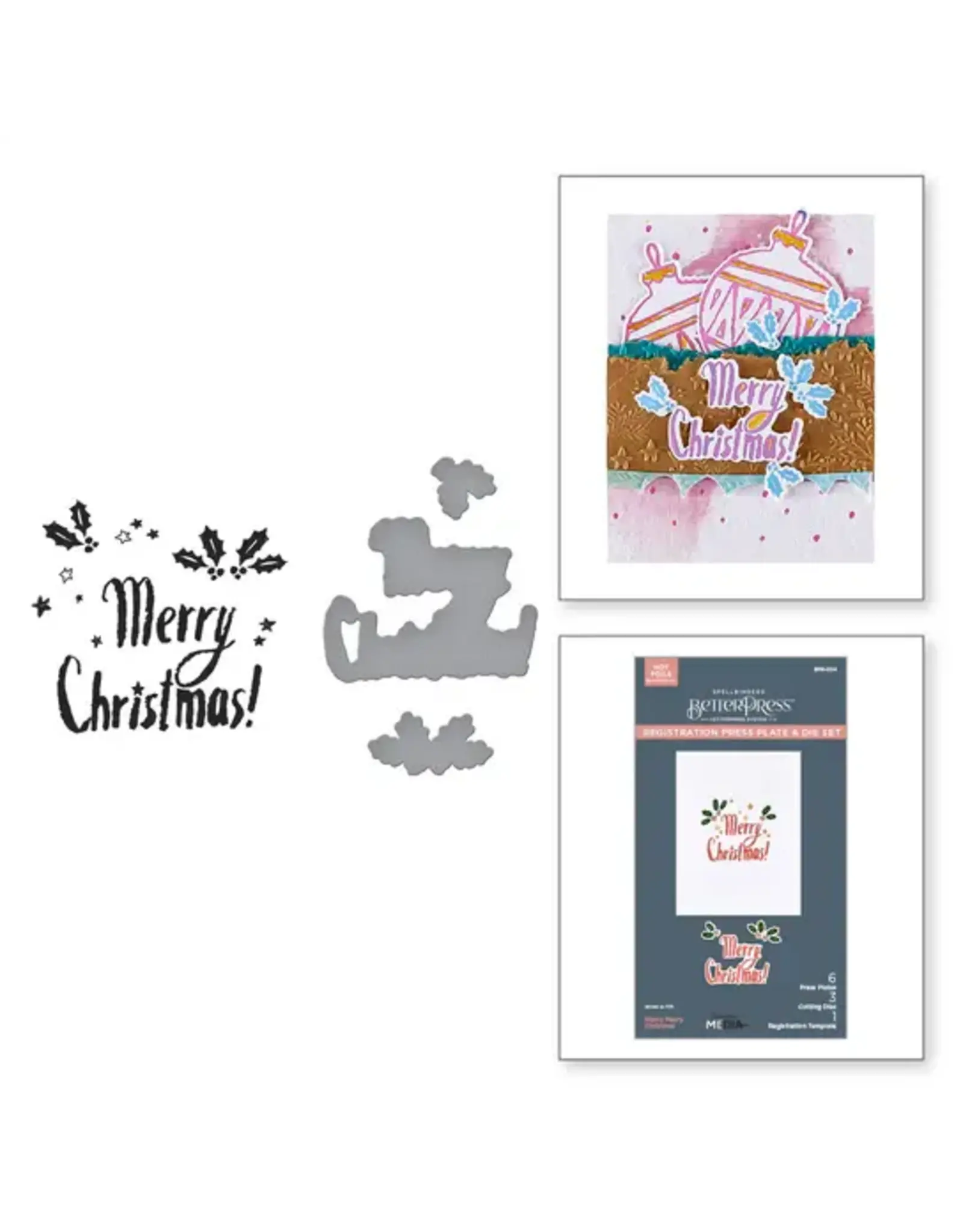 SPELLBINDERS SPELLBINDERS BETTERPRESS DINA WAKLEY STARRY HOLIDAY COLLECTION STARRY MERRY CHRISTMAS PRESS PLATES & DIE SET
