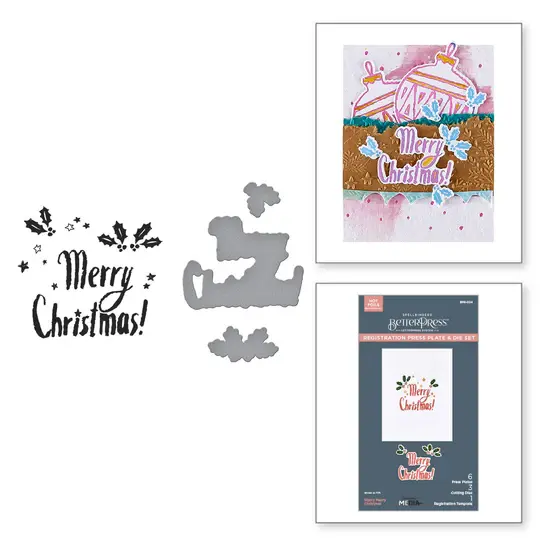 SPELLBINDERS SPELLBINDERS BETTERPRESS DINA WAKLEY STARRY HOLIDAY COLLECTION STARRY MERRY CHRISTMAS PRESS PLATES & DIE SET
