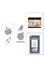 SPELLBINDERS SPELLBINDERS BETTERPRESS DINA WAKLEY STARRY HOLIDAY COLLECTION MERRY, MERRY, MERRY BIRD PRESS PLATES & DIE SET