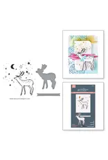 SPELLBINDERS SPELLBINDERS BETTERPRESS DINA WAKLEY STARRY HOLIDAY COLLECTION CHEER AND GOOD TIDINGS DEER PRESS PLATES & DIE SET