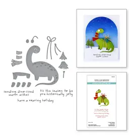 SPELLBINDERS SPELLBINDERS DINO-SIZED HOLIDAY CLEAR STAMP & DIE SET