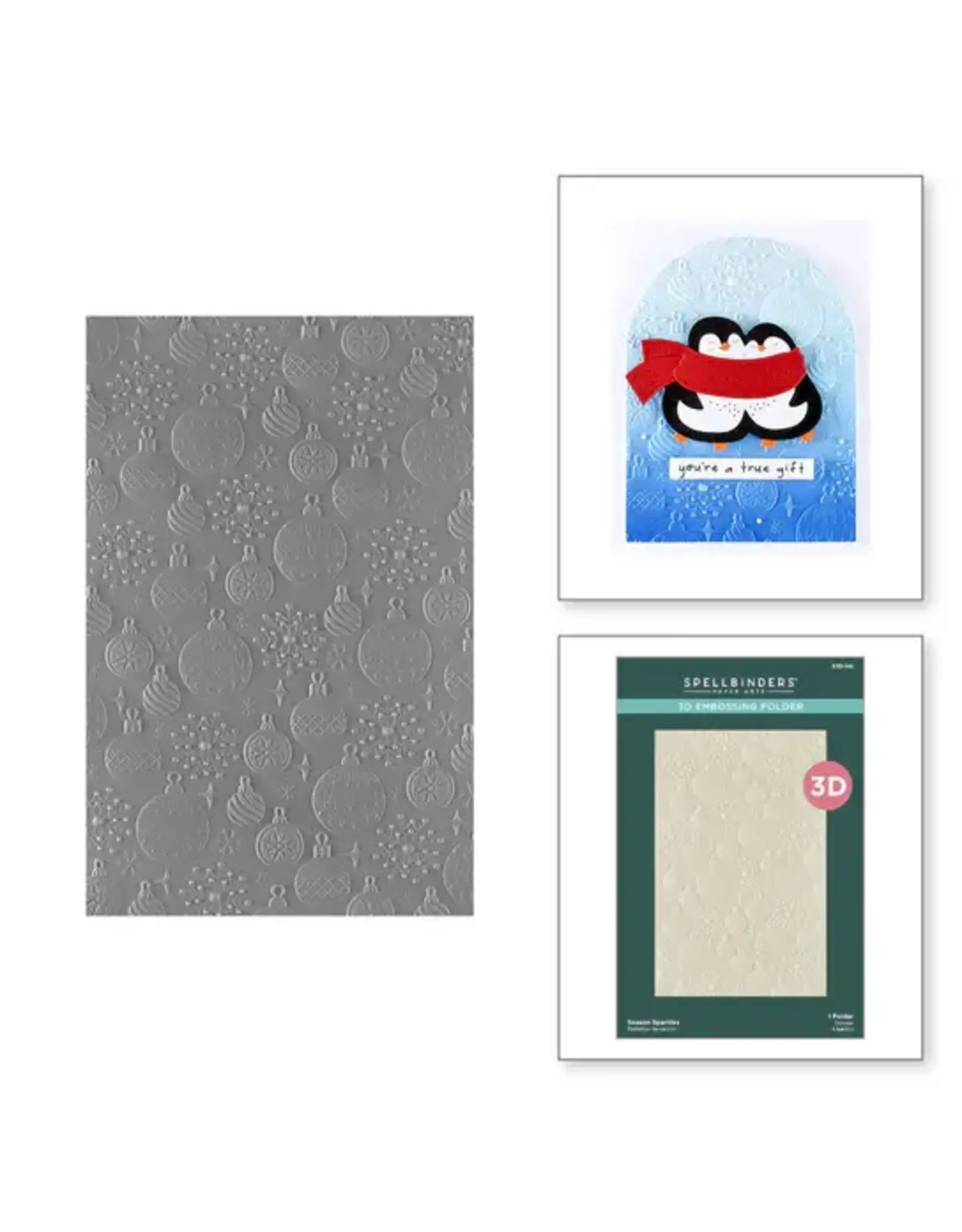 SPELLBINDERS SPELLBINDERS MERRY MISCHIEF COLLECTION SEASON SPARKLES 3D EMBOSSING FOLDER