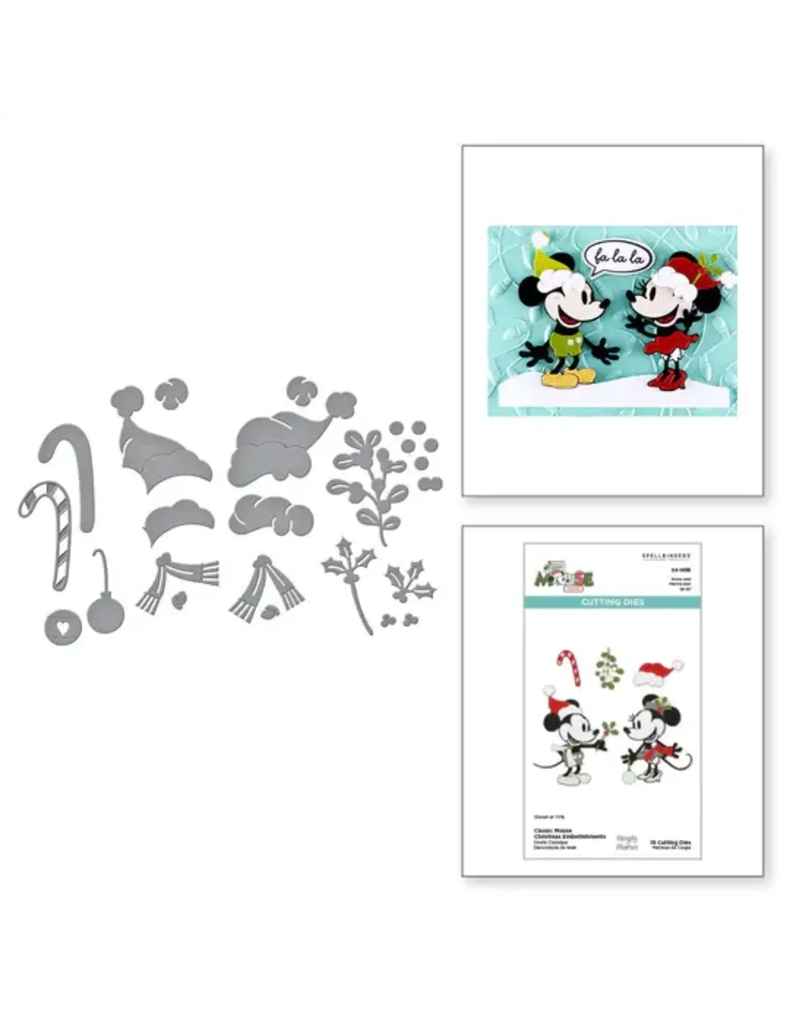 SPELLBINDERS SPELLBINDERS SAY CHEESE CLASSIC MOUSE CHRISTMAS COLLECTION CLASSIC MOUSE CHRISTMAS EMBELLISHMENTS ETCHED DIE SET