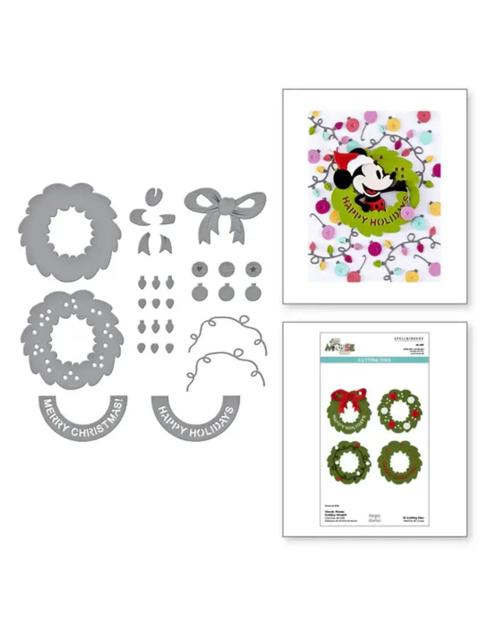 SPELLBINDERS SPELLBINDERS SAY CHEESE CLASSIC MOUSE CHRISTMAS COLLECTION CLASSIC MOUSE CHRISTMAS EMBELLISHMENTS ETCHED DIE SET