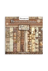 STAMPERIA STAMPERIA COFFEE AND CHOCOLATE BACKGROUNDS SELECTION 8x8 PAPER PACK 10 SHEETS