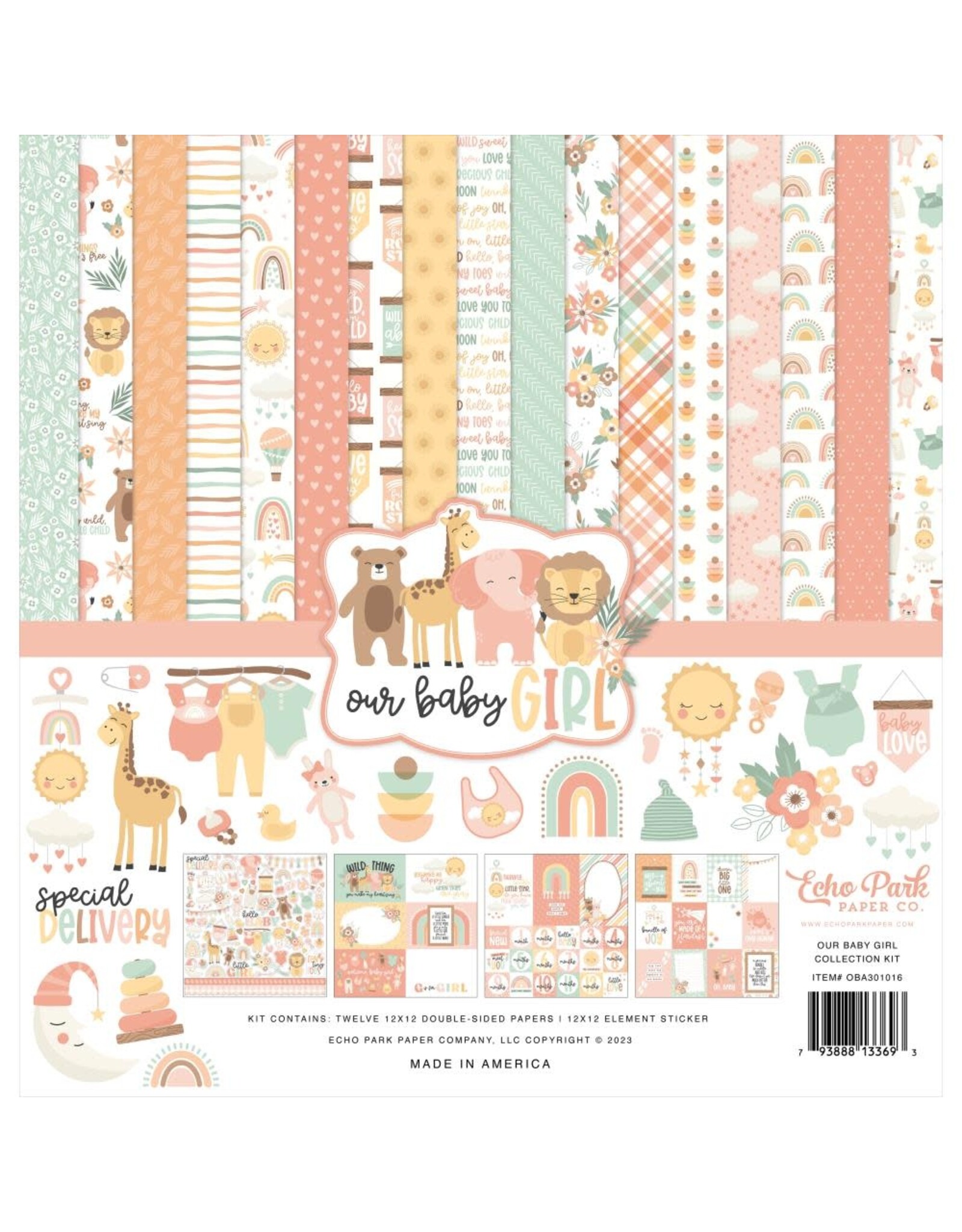 ECHO PARK PAPER ECHO PARK OUR BABY GIRL COLLECTION KIT 12X12