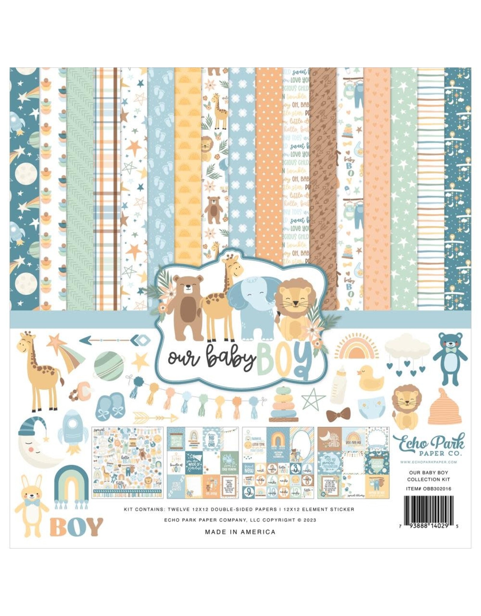ECHO PARK PAPER ECHO PARK OUR BABY BOY COLLECTION KIT 12X12